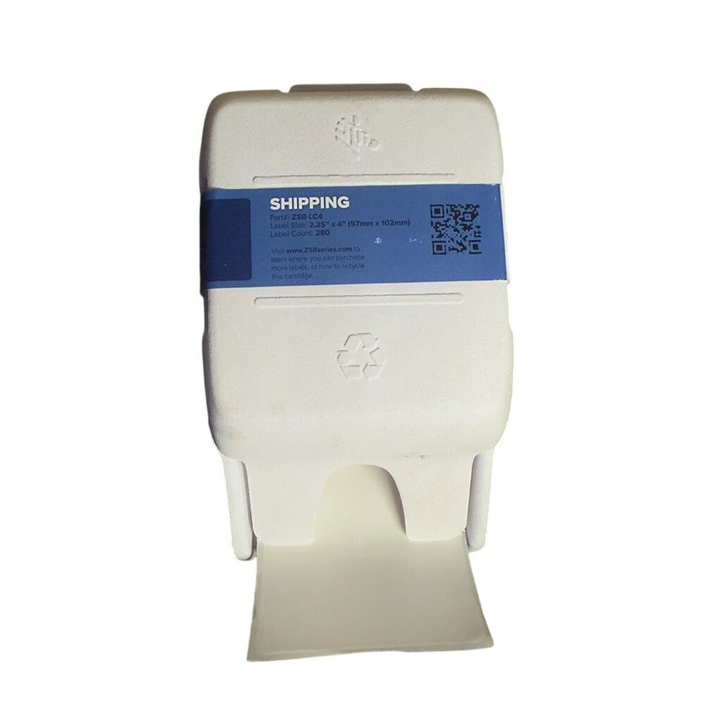 Zebra ZSB-LC4 Shipping Label 280-Count Label Roll Cartridge 2.25" x 4" White